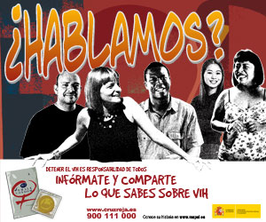 Cartel campaña. ¿HABLAMOS?. Infórmate y comparte lo que sabes sobre VIH. Detener el VIH es responsabilidad de todos.